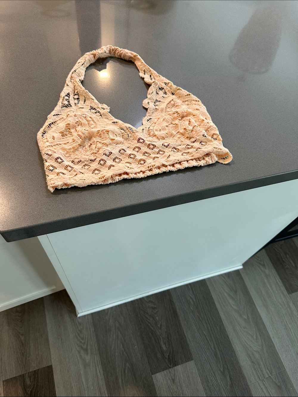 Free People Peach Lace Halter Bralette
